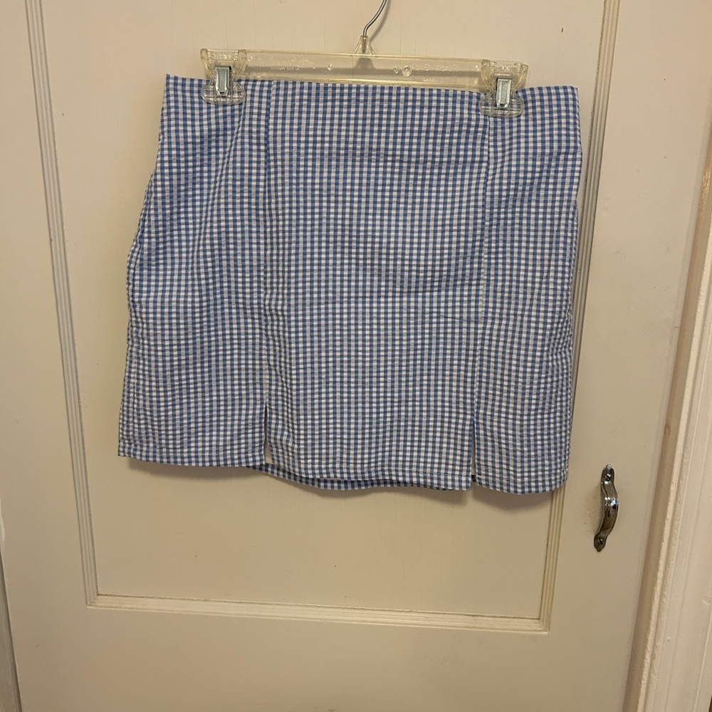 Chic Blue Checkered Mini Skirt
